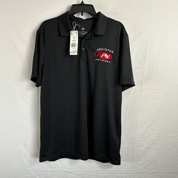 NWT ADIDAS Black Polo Above Par Network Size Large - Picture 1 of 4